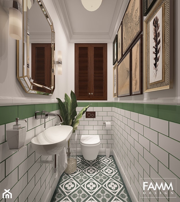 SASKA KĘPA - Mała na poddaszu bez okna łazienka, styl tradycyjny - zdjęcie od FAMM DESIGN