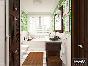 SASKA KĘPA - Średnia na poddaszu łazienka z oknem, styl tradycyjny - zdjęcie od FAMM DESIGN