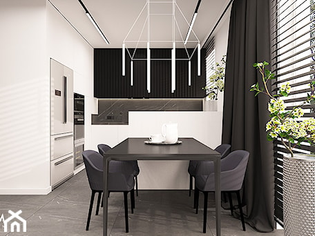 Aranżacje wnętrz - Jadalnia: BLACK & WHITE - Jadalnia, styl minimalistyczny - FAMM DESIGN. Przeglądaj, dodawaj i zapisuj najlepsze zdjęcia, pomysły i inspiracje designerskie. W bazie mamy już prawie milion fotografii!