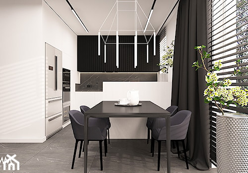 BLACK & WHITE - Jadalnia, styl minimalistyczny - zdjęcie od FAMM DESIGN