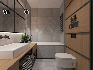 MŁODY WILANÓW - Średnia szara łazienka bez okna, styl industrialny - zdjęcie od FAMM DESIGN