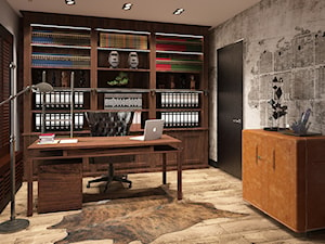INSPIRACJE KOLONIALNE - Średnie w osobnym pomieszczeniu szare biuro, styl tradycyjny - zdjęcie od FAMM DESIGN