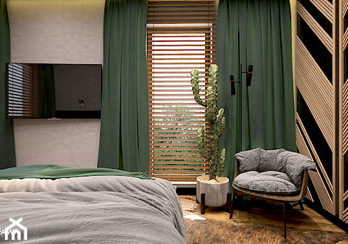 LUBLIN PO MOJEMU - Mała szara sypialnia, styl industrialny - zdjęcie od FAMM DESIGN