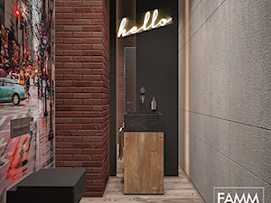 KLIMATYCZNY WILANÓW - Mała na poddaszu bez okna łazienka, styl industrialny - zdjęcie od FAMM DESIGN