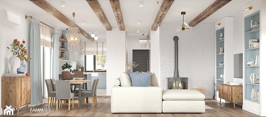 COUNTRY HOUSE - Salon, styl rustykalny - zdjęcie od FAMM DESIGN