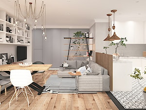SKANDYNAWSKI LOOK - Mały salon z kuchnią, styl skandynawski - zdjęcie od FAMM DESIGN