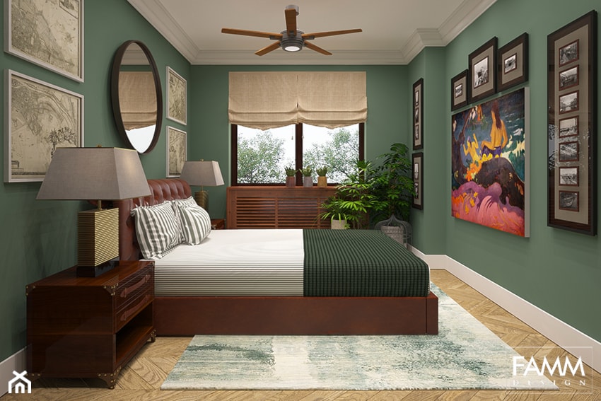 SASKA KĘPA - Średnia zielona sypialnia, styl tradycyjny - zdjęcie od FAMM DESIGN