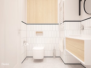 POD WYNAJEM - Mała bez okna z lustrem łazienka, styl minimalistyczny - zdjęcie od FAMM DESIGN