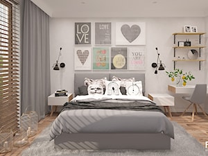 SKANDYNAWSKI LOOK - Średnia biała sypialnia, styl skandynawski - zdjęcie od FAMM DESIGN