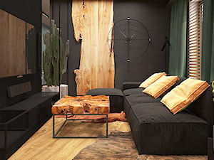 LUBLIN PO MOJEMU - Mały czarny salon, styl industrialny - zdjęcie od FAMM DESIGN