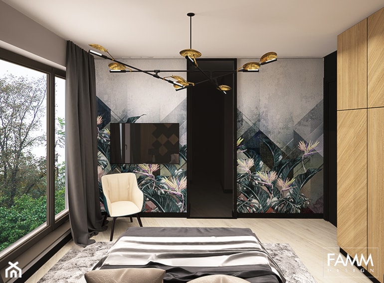 LEGIONOWO - Duża szara sypialnia, styl nowoczesny - zdjęcie od FAMM DESIGN