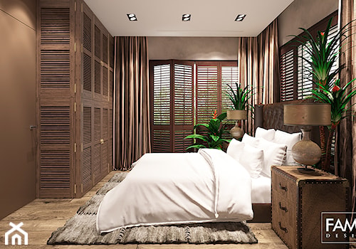 INSPIRACJE KOLONIALNE - Średnia brązowa sypialnia, styl nowoczesny - zdjęcie od FAMM DESIGN