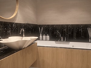 NA PODKARPACIU - Mała bez okna z lustrem łazienka, styl minimalistyczny - zdjęcie od FAMM DESIGN