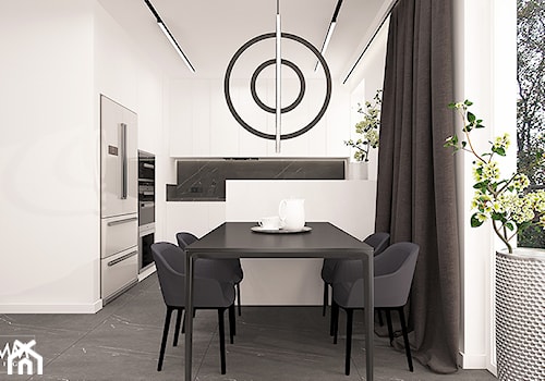 WHITE & BLACK - Jadalnia, styl minimalistyczny - zdjęcie od FAMM DESIGN