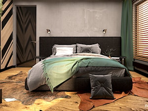 LUBLIN PO MOJEMU - Średnia szara sypialnia, styl industrialny - zdjęcie od FAMM DESIGN