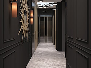 ELEGANCKI TORUŃ - Średni czarny z marmurem na podłodze hol / przedpokój, styl glamour - zdjęcie od FAMM DESIGN