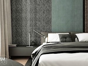 WORONICZA - Mała czarna szara sypialnia, styl minimalistyczny - zdjęcie od FAMM DESIGN