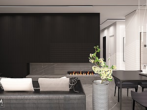 BLACK & WHITE - Salon, styl minimalistyczny - zdjęcie od FAMM DESIGN