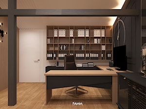 FAIRYLAND - Duże w osobnym pomieszczeniu czarne szare biuro, styl nowoczesny - zdjęcie od FAMM DESIGN