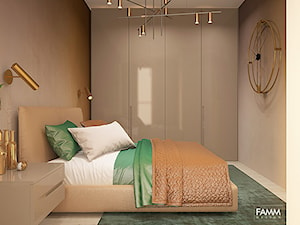 METRO POINT - Mała szara sypialnia, styl nowoczesny - zdjęcie od FAMM DESIGN