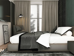 WORONICZA - Średnia biała czarna sypialnia, styl minimalistyczny - zdjęcie od FAMM DESIGN