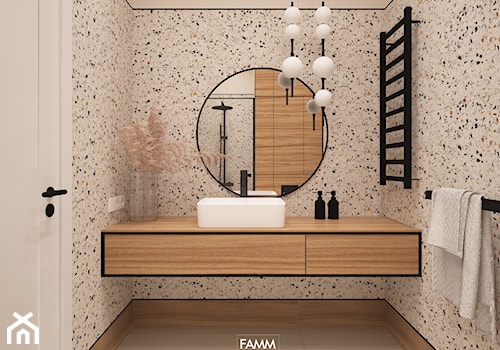 STRACCIATELLA - Mała bez okna z lustrem łazienka, styl nowoczesny - zdjęcie od FAMM DESIGN
