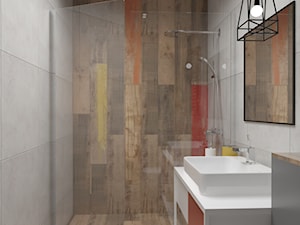 INDUSTRIALNE RETRO - Mała bez okna łazienka, styl industrialny - zdjęcie od Dizajnia art - studio projektowe