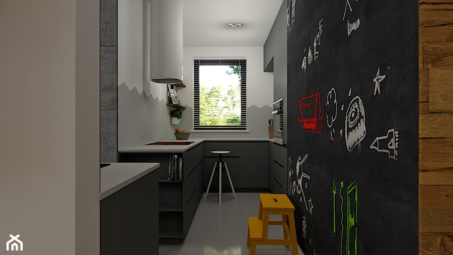 PROJEKT 3D mieszkania na warszawskim Wilanowie - Kuchnia, styl nowoczesny - zdjęcie od Dizajnia art - studio projektowe