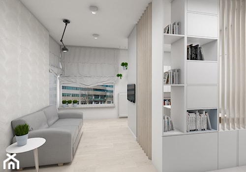 Apartament/kancelaria prawnicza 43m2 - Średni biały hol / przedpokój, styl minimalistyczny - zdjęcie od Dizajnia art - studio projektowe