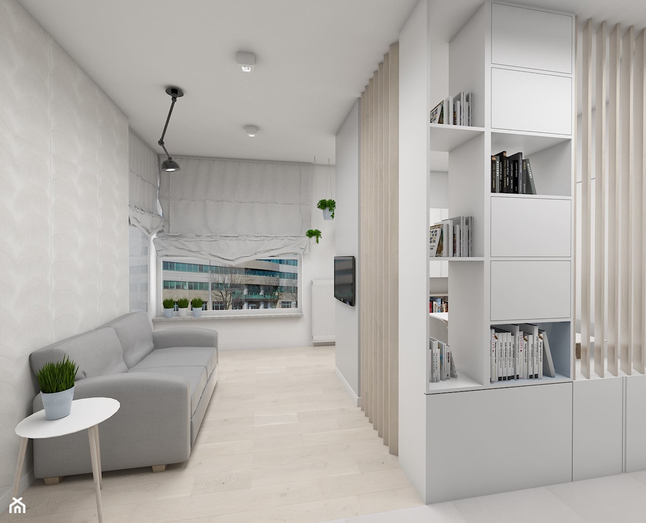 Apartament/kancelaria prawnicza 43m2 - Średni biały hol / przedpokój, styl minimalistyczny - zdjęcie od Dizajnia art - studio projektowe - Homebook