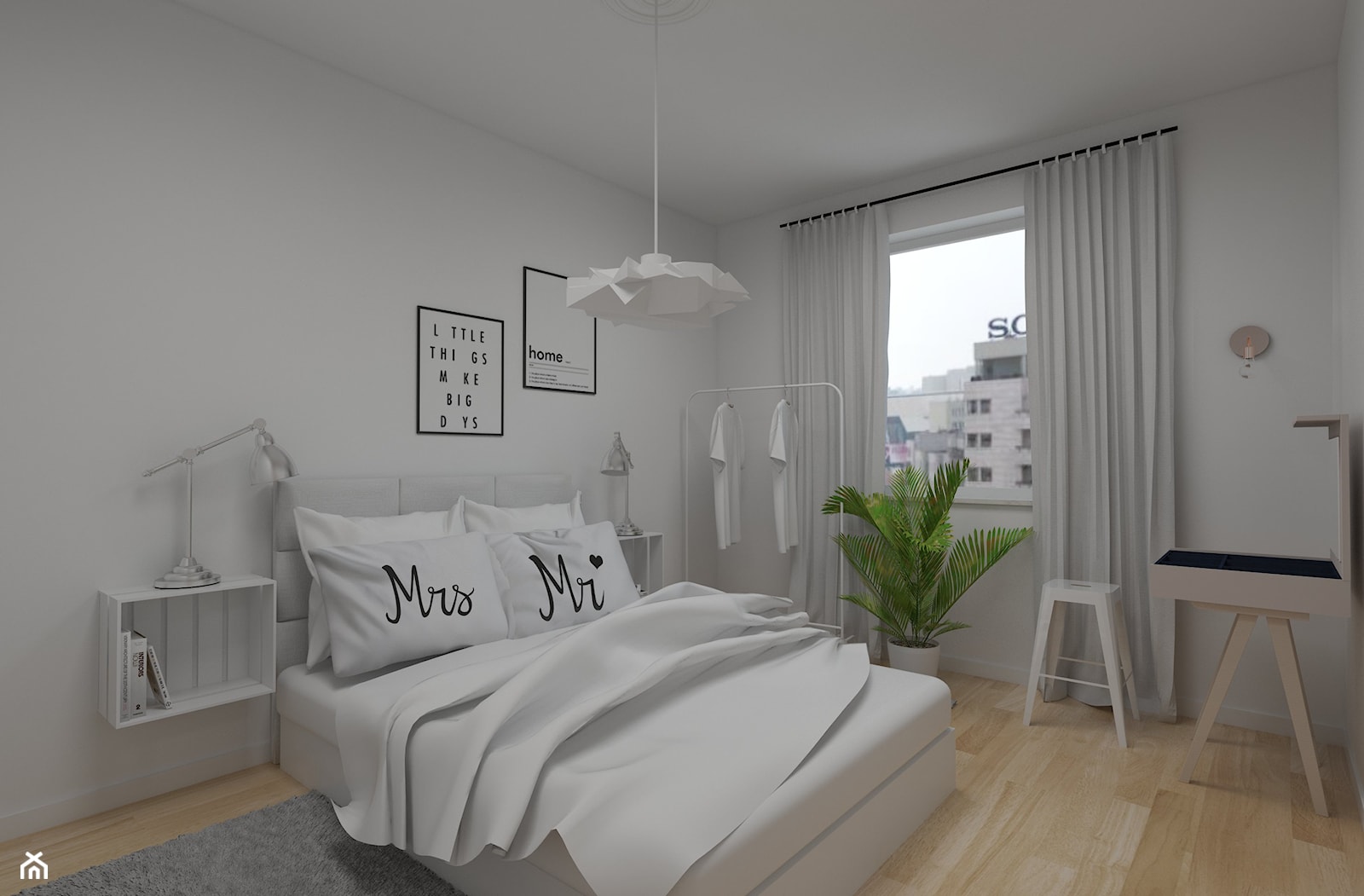 Biała, zmysłowa sypialnia - zdjęcie od Dizajnia art - studio projektowe - Homebook