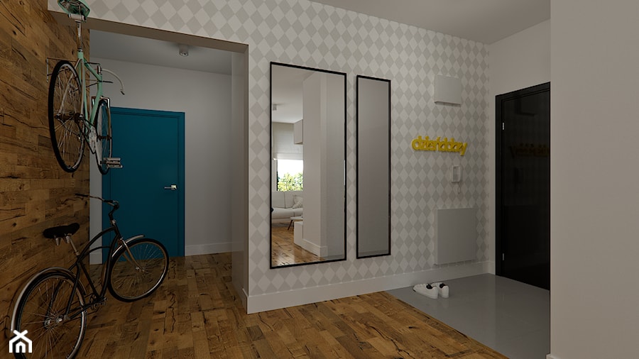 PROJEKT 3D mieszkania na warszawskim Wilanowie - Hol / przedpokój, styl nowoczesny - zdjęcie od Dizajnia art - studio projektowe