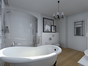 Średnia na poddaszu bez okna łazienka, styl nowoczesny - zdjęcie od Rogalska Design