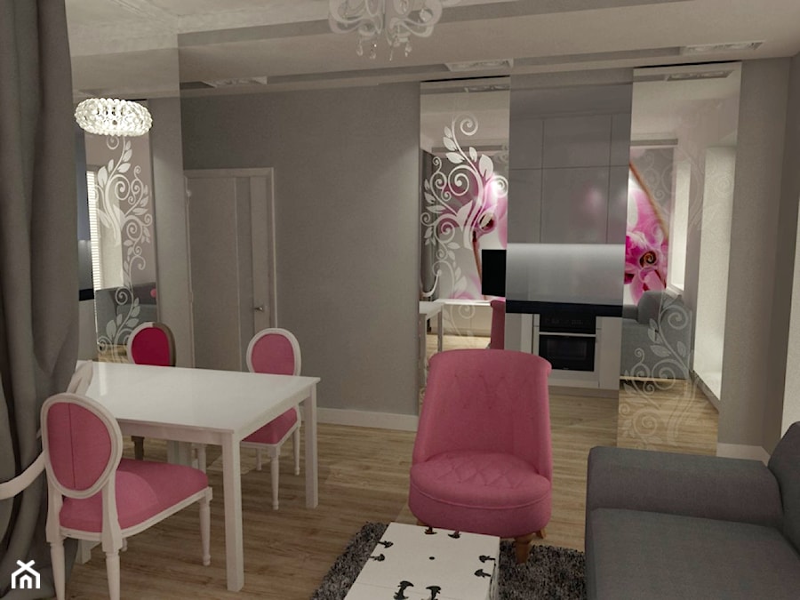 Mieszkanie_02 - Salon, styl glamour - zdjęcie od JoKDesign