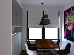 Mieszkanie_06 - Mała biała jadalnia jako osobne pomieszczenie, styl nowoczesny - zdjęcie od JoKDesign
