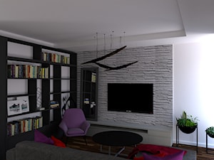 Mieszkanie_06 - Mały biały salon, styl nowoczesny - zdjęcie od JoKDesign