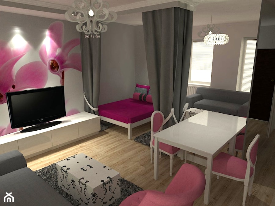 Mieszkanie_02 - Salon, styl glamour - zdjęcie od JoKDesign