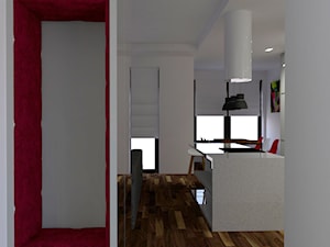 Mieszkanie_06 - Mały biały hol / przedpokój, styl nowoczesny - zdjęcie od JoKDesign