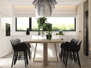 Dom jednorodzinny w stylu "soft-loft" - Średnia biała jadalnia w kuchni, styl nowoczesny - zdjęcie od ELEMENTY