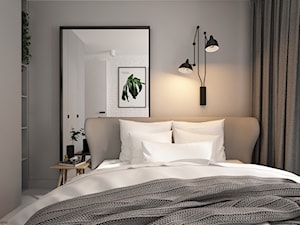 Soft-loft w szarości - Średnia beżowa sypialnia, styl industrialny - zdjęcie od ELEMENTY