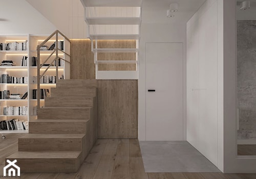 Apartament 2-poziomowy Praska Park - Średni biały hol / przedpokój, styl minimalistyczny - zdjęcie od ELEMENTY