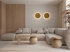 W klimacie japandi - Salon, styl minimalistyczny - zdjęcie od ELEMENTY