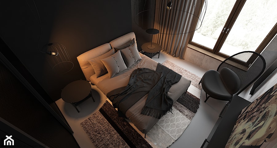 czErń ♠ - Sypialnia, styl minimalistyczny - zdjęcie od ELEMENTY