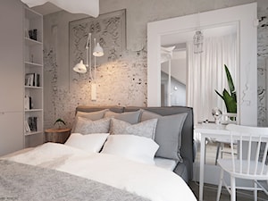 Mieszkanie Praska Park - Średnia szara sypialnia, styl skandynawski - zdjęcie od ELEMENTY