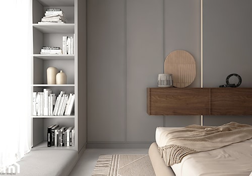 Mieszkanie w kolorystyce taupe + grey - Sypialnia, styl nowoczesny - zdjęcie od ELEMENTY