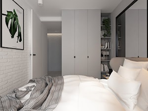 Soft-loft w szarości - Średnia biała sypialnia, styl minimalistyczny - zdjęcie od ELEMENTY