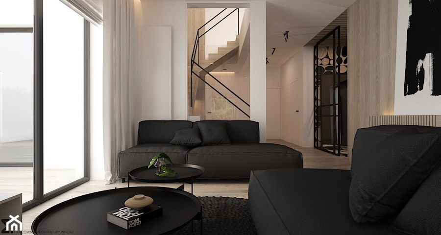 Dom jednorodzinny w Krynicy - Salon, styl minimalistyczny - zdjęcie od ELEMENTY