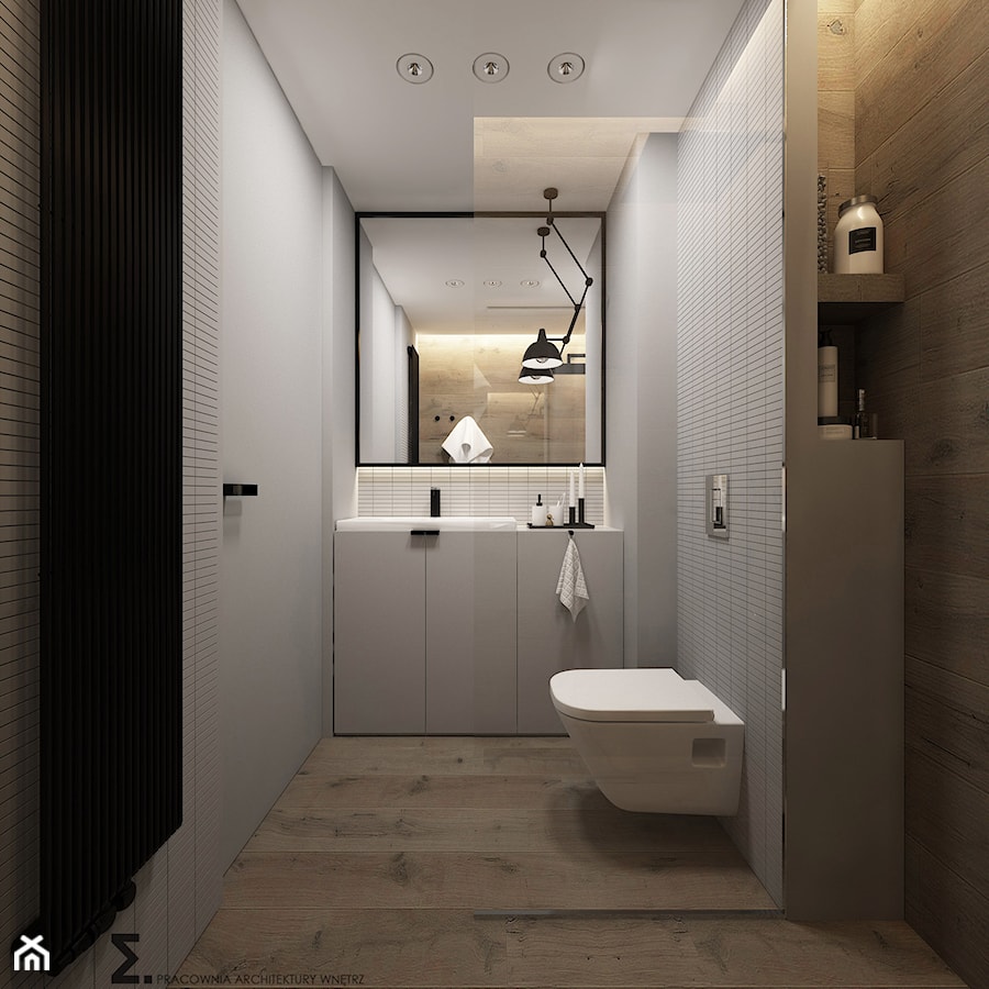 Soft-loft w szarości - Średnia bez okna łazienka, styl minimalistyczny - zdjęcie od ELEMENTY