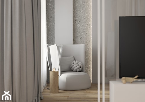 Mieszkanie w Krakowie - Małe białe szare biuro, styl minimalistyczny - zdjęcie od ELEMENTY