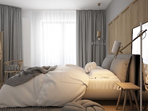 Mieszkanie w Krakowie - Średnia biała czarna sypialnia, styl skandynawski - zdjęcie od ELEMENTY